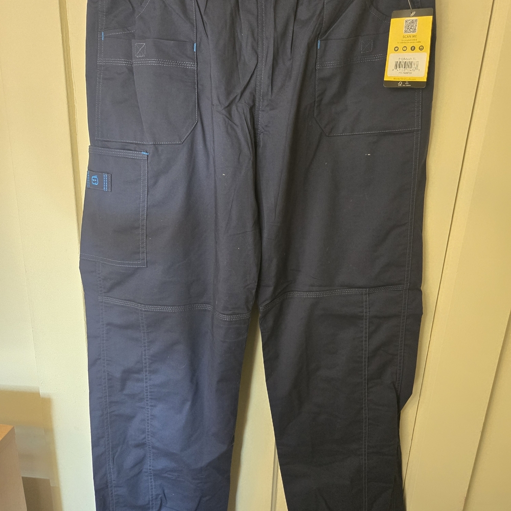 WonderWink Navy Cargo Scrub Pants with Utility Pockets